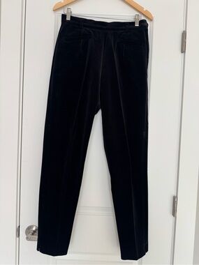 Ann Taylor Black Velvet Straight-Leg Pants